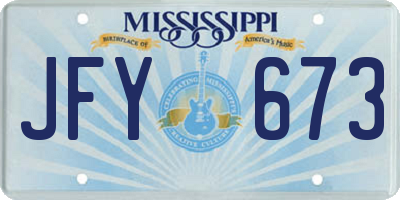 MS license plate JFY673