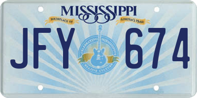 MS license plate JFY674