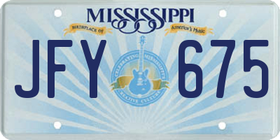 MS license plate JFY675