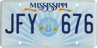 MS license plate JFY676