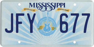 MS license plate JFY677