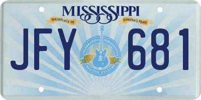 MS license plate JFY681