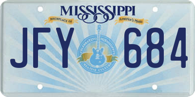 MS license plate JFY684
