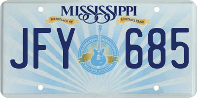 MS license plate JFY685