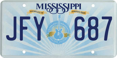 MS license plate JFY687