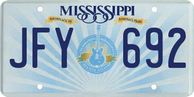 MS license plate JFY692