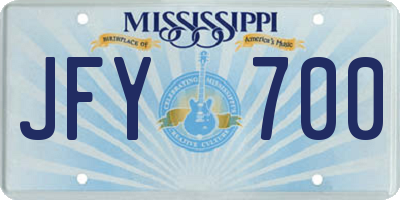 MS license plate JFY700
