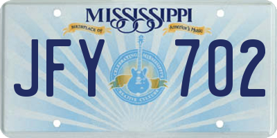 MS license plate JFY702