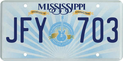 MS license plate JFY703