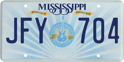 MS license plate JFY704
