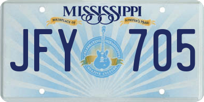 MS license plate JFY705