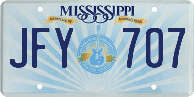 MS license plate JFY707