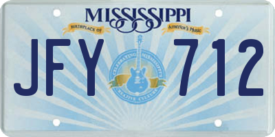 MS license plate JFY712