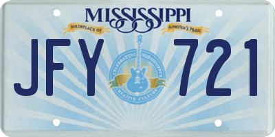 MS license plate JFY721