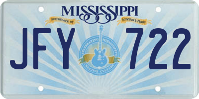 MS license plate JFY722