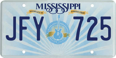 MS license plate JFY725