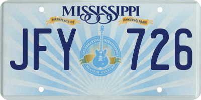 MS license plate JFY726