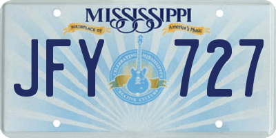 MS license plate JFY727