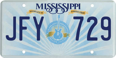 MS license plate JFY729