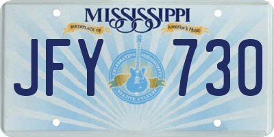 MS license plate JFY730