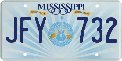 MS license plate JFY732