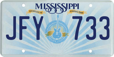 MS license plate JFY733