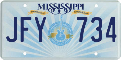 MS license plate JFY734