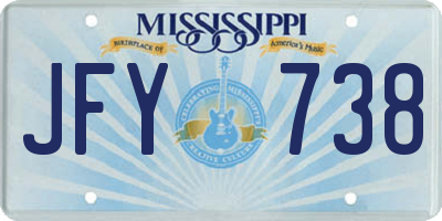 MS license plate JFY738
