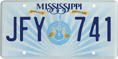 MS license plate JFY741
