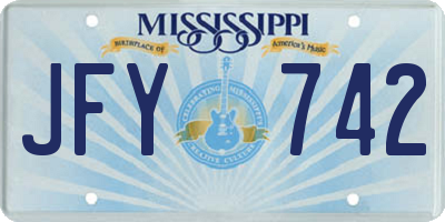 MS license plate JFY742