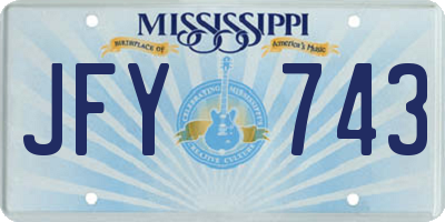 MS license plate JFY743