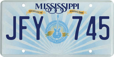 MS license plate JFY745