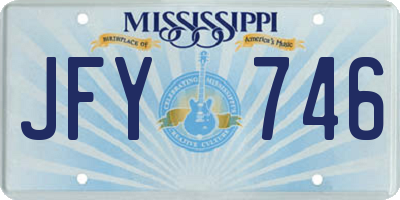 MS license plate JFY746