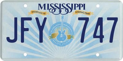 MS license plate JFY747