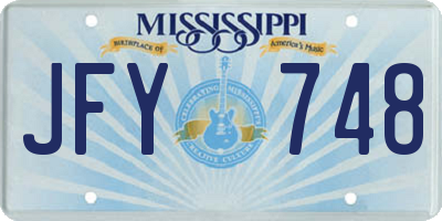 MS license plate JFY748