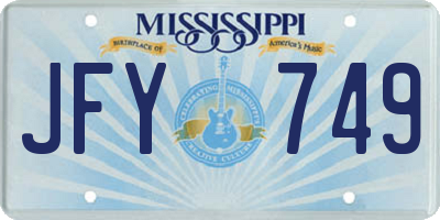 MS license plate JFY749
