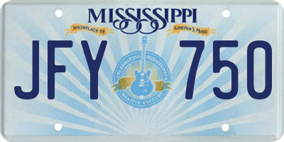 MS license plate JFY750