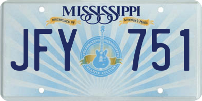 MS license plate JFY751