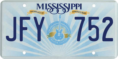 MS license plate JFY752