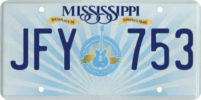 MS license plate JFY753