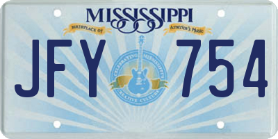 MS license plate JFY754