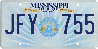 MS license plate JFY755