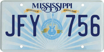 MS license plate JFY756