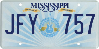 MS license plate JFY757