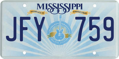 MS license plate JFY759