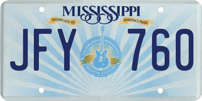 MS license plate JFY760