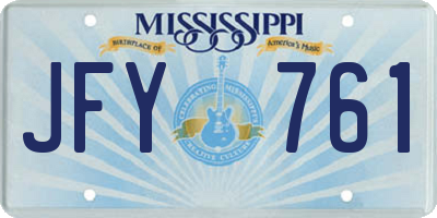 MS license plate JFY761
