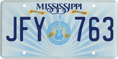 MS license plate JFY763