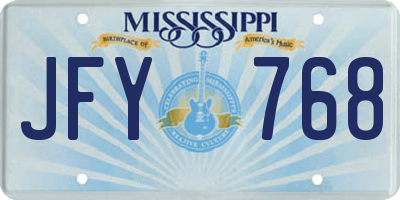 MS license plate JFY768