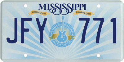 MS license plate JFY771